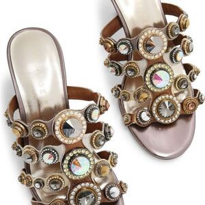 Kurt Geiger London Crystal Embellished Slide Sandals Size 6 NIB